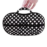 Sunward Polka Dot Protect Bra Underwear Lingerie Case Travel Bag Storage Box (Black)