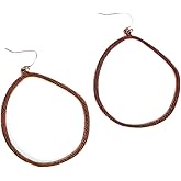 Asymmetric Copper Large Hoop Dangle Earrings Boho Bohemian