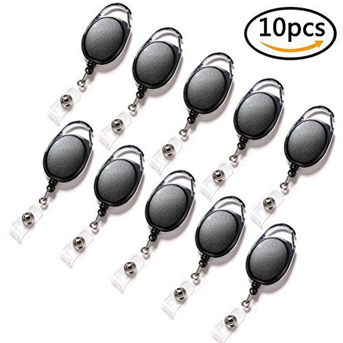 Buy SNNpla 10pcs Retractable Reel Metal Key Name Tag Card Holders with