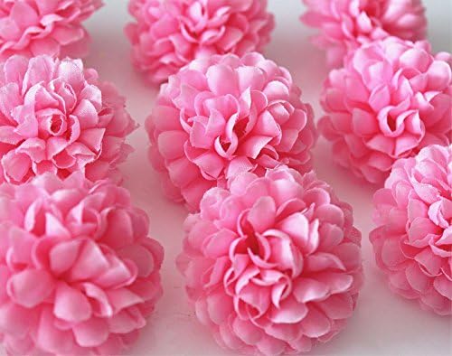 HJFF-10/10pcs Daisy Artificial Fake Flower Silk Spherical Heads Bulk Wedding Decor ,pink,100pcs