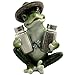 Decorative Country Frog & Dragonfly Glass Salt and Pepper Shaker Set with Display Stand Figurine Sculpture for Country Kitchen Table Decor or Whimsical Dining Room Decorations & Collectibles As
