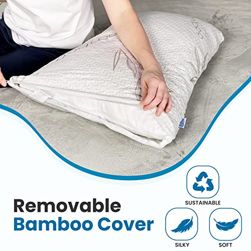 Sleepsia Bamboo Pillow Queen Size Adjustable Shredded Memory Foam Bed