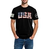 Ohokama USA Flag Red White Blue Star Stripes 4th of July Indepence Day Patriotic T-Shirt Size M L XL XXL 3XL