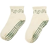 Shapes Studio Cropped Crew Grip Socks, Cutest Fruits Pilates Socks, Ruffle socks, Non-Slip, Barre Yoga Fitness