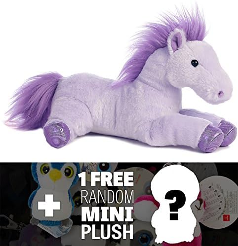 Perfect In Purple Horse: ~12" Aurora World Flopsie Plush + 1 FREE Aurora Mini-Plush Charm Bundle [315419]