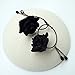 RareLove Vintage Black Rose Flower with Teardrop Beads Dangle Hoop Earrings