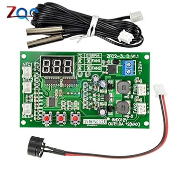 Dc 12v Dual 3 Wire Fan Led Intelligent Digital Temperature