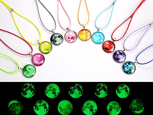 PinkSheep Girl Boy Moon Necklace Galaxy Necklace, Glowing Necklace for Kids, 10 PC, Party Favors Bag - //coolthings.us