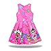 Pandamo Little Girls Dress Sleeveless Print Pageant Pleated Dress for LOL Doll Surprised (130cm/ 6-7Y, Rose)
