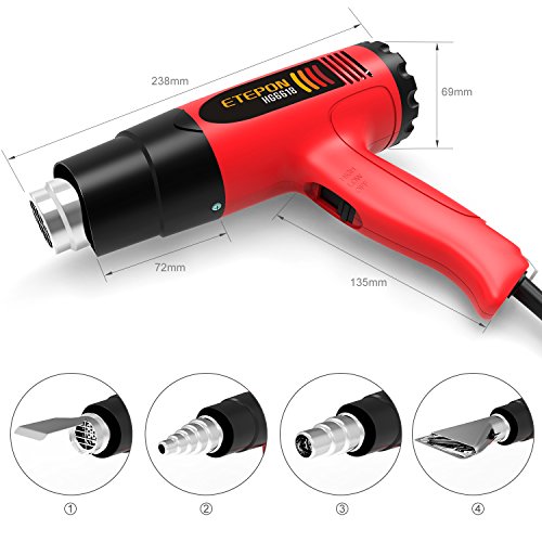 ETEPON Heat Gun 1800w 120°F1020°F Hot Air Gun Variable Temperature
