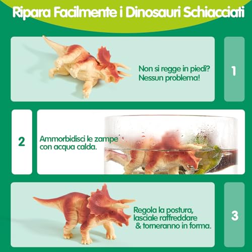 COCO&Friends Dinosaurs Toy for Kids 3-7 Years, Portable Backpack with 3D Foldable Play Mat, Gift for Kids Boys Girls