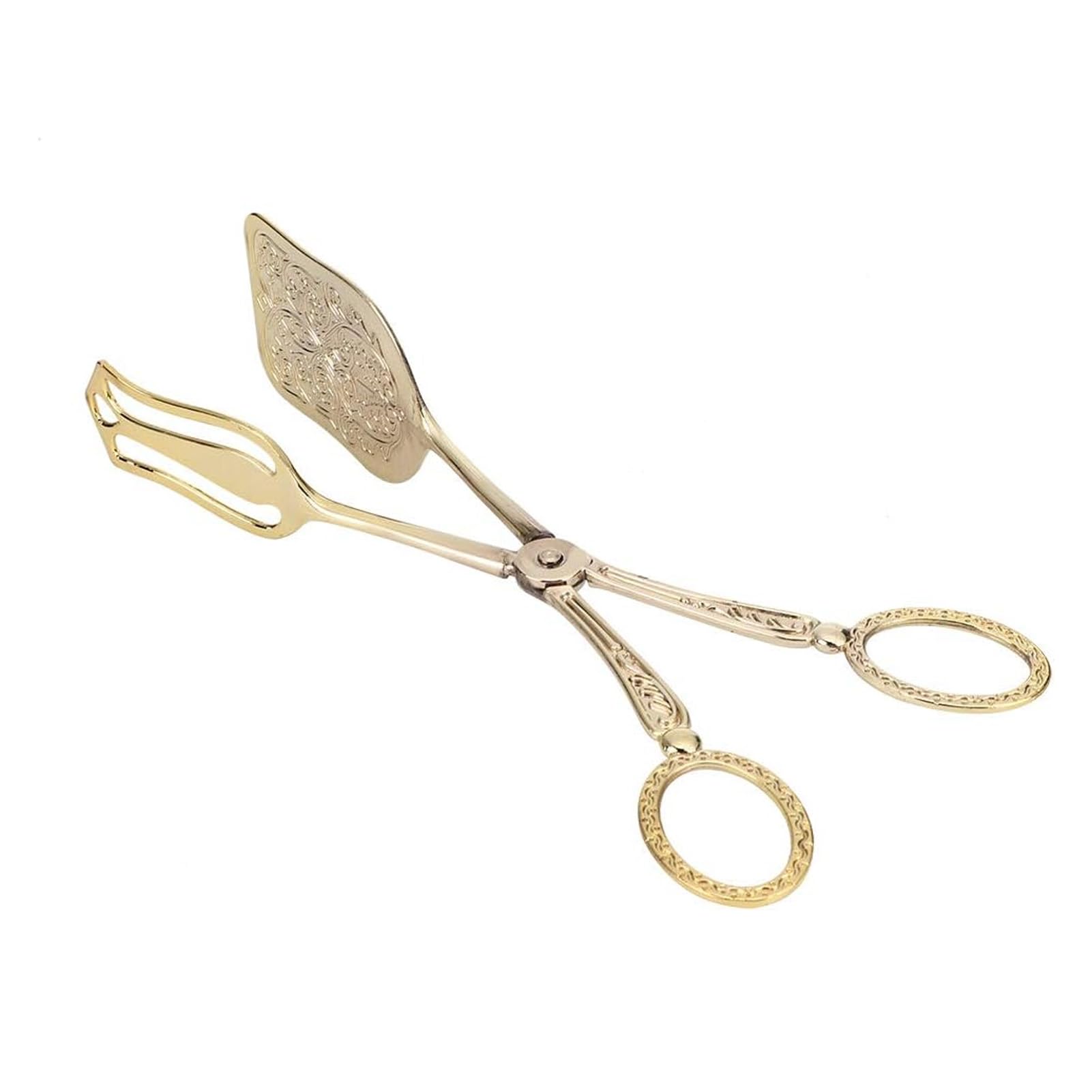 Photo 1 of Milltrip Bread Tong, 9.1in Retro Zinc Alloy Baking Food Clip, Vintage Kitchen Tool for Serving Bread, Cake, Salad, Desserts, BBQ - Elegant Gold Finish, Scissor-Shaped Handle