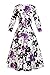 Women's Dress 3/4 Sleeve Calf-Length Retro Floral Vintage Dress Audrey Hepburn Style Black-Purple