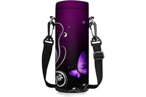 ToLuLu Water Bottle Carrier Bag Case, Insulated Neoprene Water Bottle Holder Pouch Cover 750ML 1000ML with Adjustable Shoulder Strap, For Stainless Steel/Glass/Plastic Bottles, Sport Energy Drinks