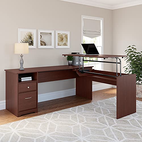 Bush Furniture Cabot 72W 3 Position L Shaped Sit to Stand Desk in
