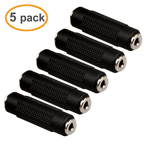 Relper-Lineso 5 Pack Stereo DC3.5mm Audio Female Adapter Jack Aux Coupler Extender Connectors (5x Audio Female Adapter)