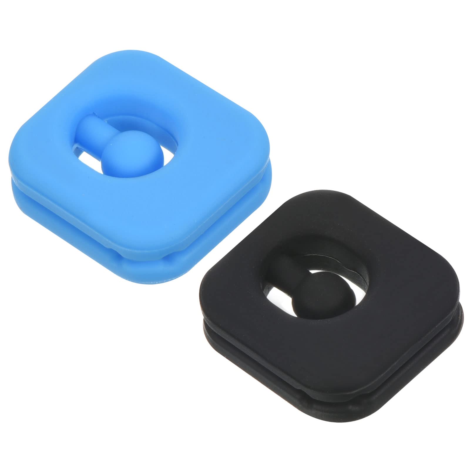 PATIKIL Tennis Vibration Dampener, 2 Pack Square-shaped Silicone Shock Absorber Racket String Damping for Tennis Racquet, Black, Blue