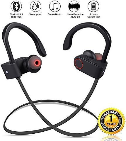 Bluetooth Headphones, SgTaw Best Wireless headphones Sports Earphones w/ Mic Waterproof HD Stereo Sweatproof Earbuds for Gym Running Workout 9 Hour Battery Noise Cancelling Headsets