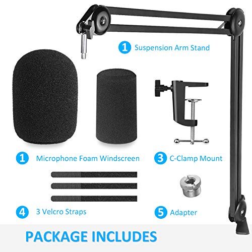 Shure SM7B Boom Arm with Pop Filter Suspension Boom Scissor Arm Stand