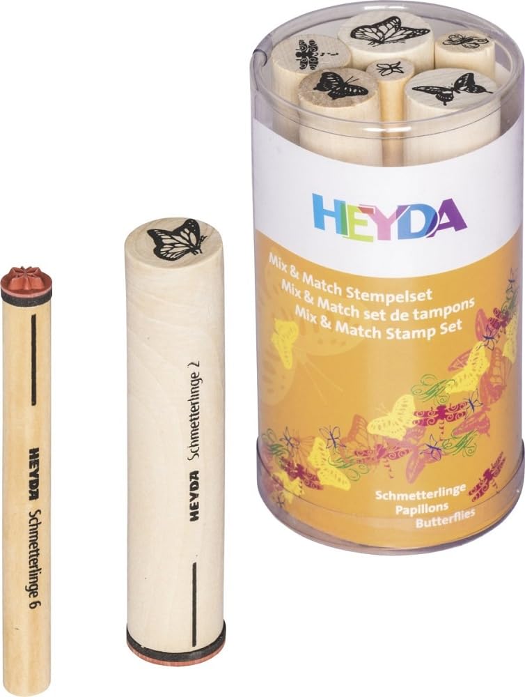 Baier & Schneider Motif Stamp Poetry Stamp MM, Wood/Rubber, Butterflies, 8.8 x 5.7 cm, 1