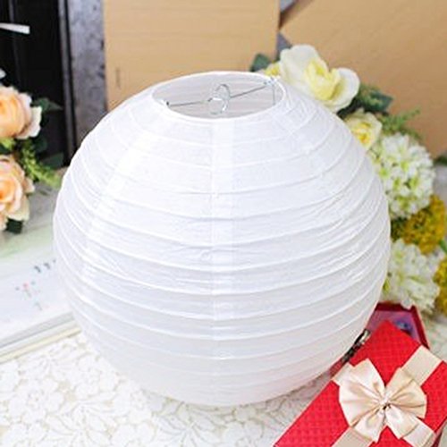 Novelty Place 8 inch White Paper Lanterns (Pack of 10) - Great Chinese/Japanese Home, Party & Wedding Decorations