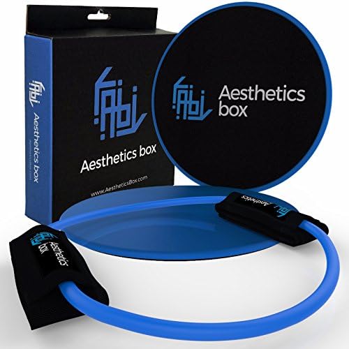 Aesthetics Box | Gliding Discs Exercise Sliders Fitness Core &amp; Ideal Workout Ankle Straps &amp; Resistance Bands SET | Perfect Kit for Gym - Travel - Home Training | Full Body Strength | Gift Box