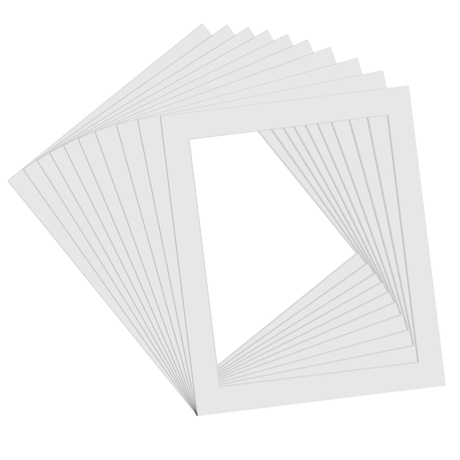 Jasfyee 10pcs Picture Mounts, 10 X 12 Inch White Photo Mounts, White Card Mounts for 10 X 12 Prints Picture Frame Inserts Mounts for Graduation Photos Posters Prints Artworks Paintings