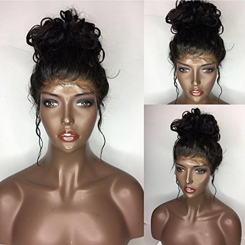 COLODO Hair 10A Brazilian Lace Front Wigs Curly Human Hair Glueless Full Lace Wigs With Bun for Black Women with Baby Hair 14 Inch
