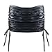 TIAOBU Womens Shiny Metallic Pleated Clubwear Party Mini Skirt with Inside Panty Black, One Size