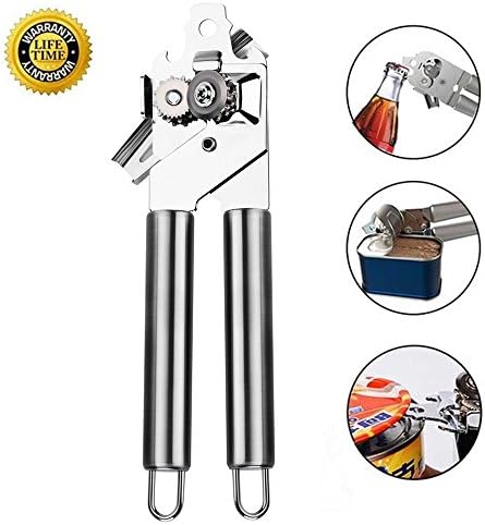 Professional Kitchen Can Opener,Topnices 304 Stainless Steel Manual Smooth Edge Bottle Tin Opener, Ultra Sharp Blade,Comfortable to grip, Ergonomically handle
