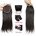 VRBest Brazilian Straight Hair Extensions 3 Bundles with Lace Closure 10A Virgin Human Hair Bundles 100% Unprocessed Hair Weaves Natural Color with 4x4 Free Closure（10 12 14 +10）