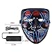 Halloween Mask Scary LED Light Up Mask for Halloween Festival Party (Blue)