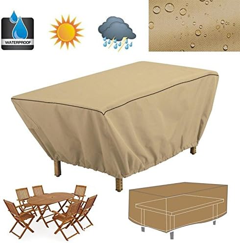 Seven One Waterproof Patio Coffee Table Cover 122X76X46cm Garden Outdoor Furniture Protective Cover Table Cloth Dustproof Textile Supplies