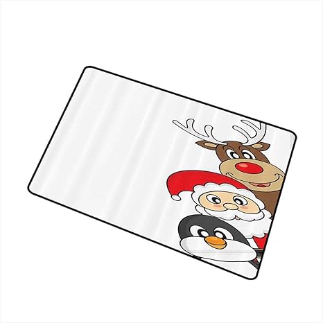 Amazoncom Axbkl Non Slip Door Mat Holiday Santa Reindeer
