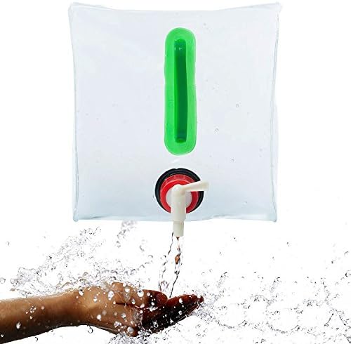5L Liter Capacity Transparent Folding Portable Water Carrier Container --Outdoor for Camping/Climbing/Picnic/Survival Emergency (20L)