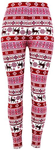 Moda Age Juniors &amp; Kids Ultra Soft Best Patterned Printed Leggings - (S/M &amp; L/XL Sizes) (Kids S/M, Xmas Pink Reindeer)