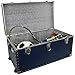 Seward Trunk Base Oversized Footlocker Trunk with Paper Lining, Interior Tray and Wheels, Navy Blue, 31-inch (SWD5531-61)