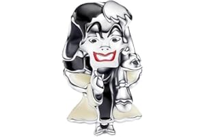 ZWiZ Evil Red Fruit The villainous Red Heart Dangerous Avocado Luminous Friendship Dangle Machine Facial Swing Mother-Child Affinity Celebrity Heart Moon Villains Maleficent Radiant Ghost Curse Snowflake Snowball Charm 925 Pure Silver Bracelet and Necklace, Jewelry Bead DIY Gift