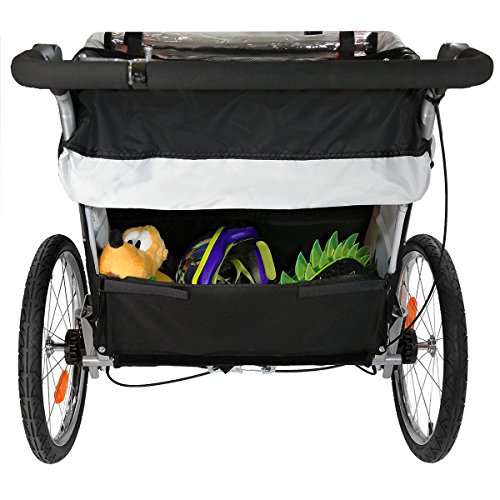 ClevrPlus Deluxe 3in1 Double 2 Seat Bicycle Bike Trailer Jogger
