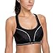 SYROKAN Women's Compression Racerback Adjustable High Impact Running Sports Bra Black - Seamless Under Arms 36D