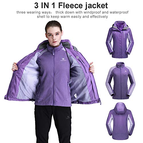 image for CAMEL CROWN Womens Winter Jacket 3-in-1 Winter Coats Ski Jacket Waterp