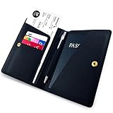 Beurling Travel Wallet & Passport Holder Swanston - RFID Blocking Case Cover - Securely Holds Business Cards, Credit Cards, Boarding Passes & Notes