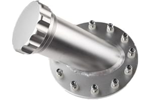 AdlerSpeed Billet Fuel Cell Fast Fill Filler Neck 45 Degree 12Bolt Flange Aluminum Silver - US Shipping
