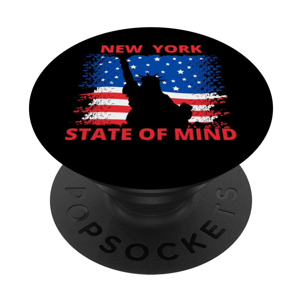 New York State of mind NY City American Flag PopSockets Swappable PopGrip