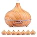 Aroma Diffuser - 550 ML Essential Oil Defusers Electric Ultrasonic Aromatherapy Cool Mist Humidifier Air Purifier 7 Color LED light 4 time-setting Wood Grain Whisper-Quiet