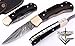 GladiatorsGuild 6011H Damascus Steel Best Folding Pocket Knife Cool Camping Hunting Knives Unique Damascus Blade Pattern (Black Horn)