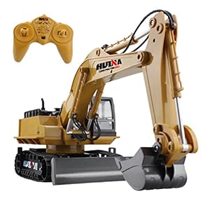fisca 11 Channel 2.4G Alloy Remote Control Excavator Full Function Crawler Tractor Construction Vehicle Toy with Simulation Sound and Flashing Light Truck Model