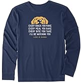 Life is Good Men's Long Sleeve Crusher Tee Ill Be Watching You, Darkest Blue