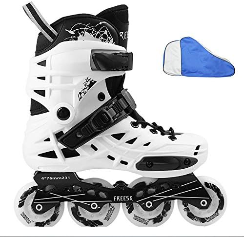 GFF SHOP Fancy roller skates, adult men and women inline wheels, all-round breathable, non-smelling feet, removable washable liner, smooth skates roller skates, white/black,White,M
