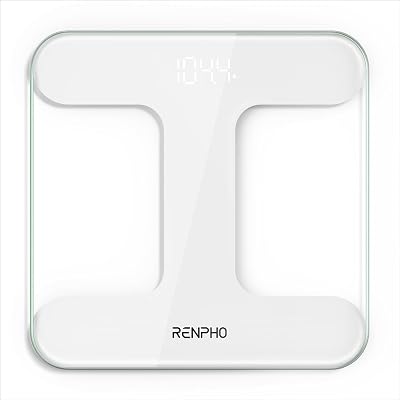 Balança de banheiro de alta precisão renpho, peso de banheiro com display led, balança de peso corporal para condicionamento físico, tecnologia step-on, desligamento automático, baterias incluídas
